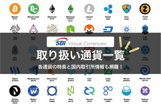 SBI VCの取り扱い通貨画像