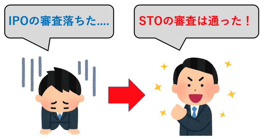 ipoとstoの違いを表した図