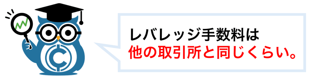 レバレッジ手数料は他の取引所と同じくらい