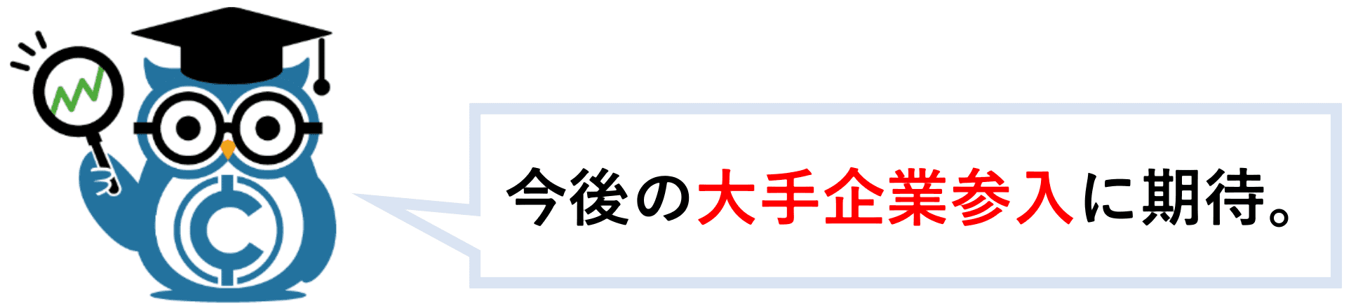 今後の大手企業参入に期待