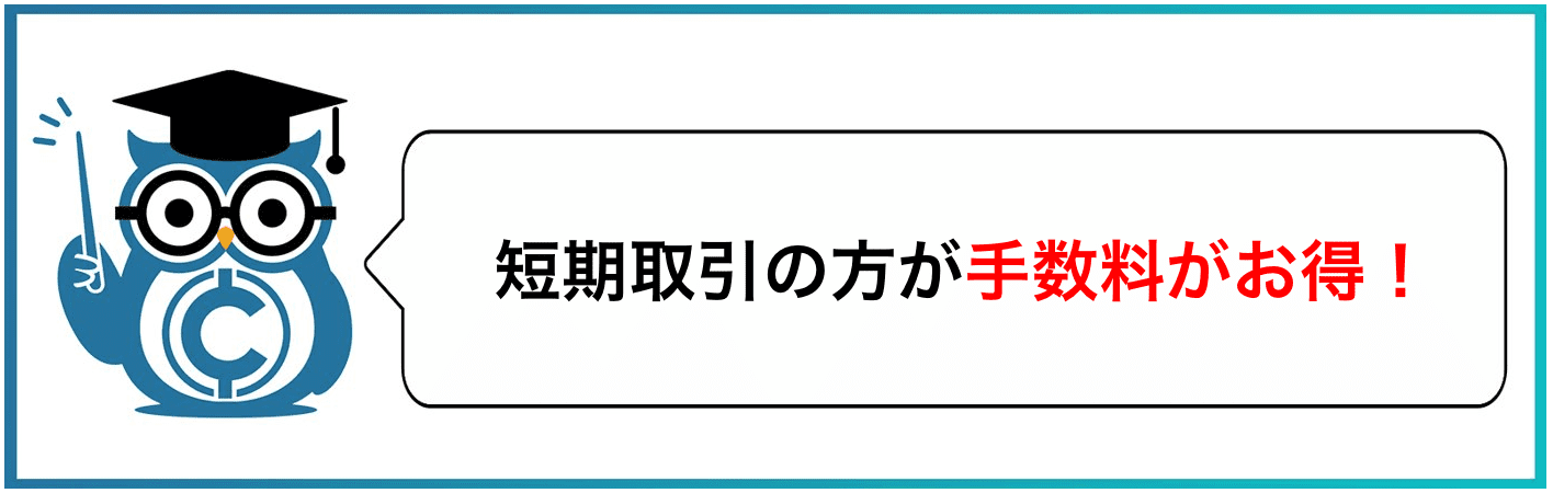 短期取引の方が手数料がお得！