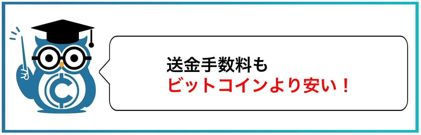 送金手数料もビットコインより安い!