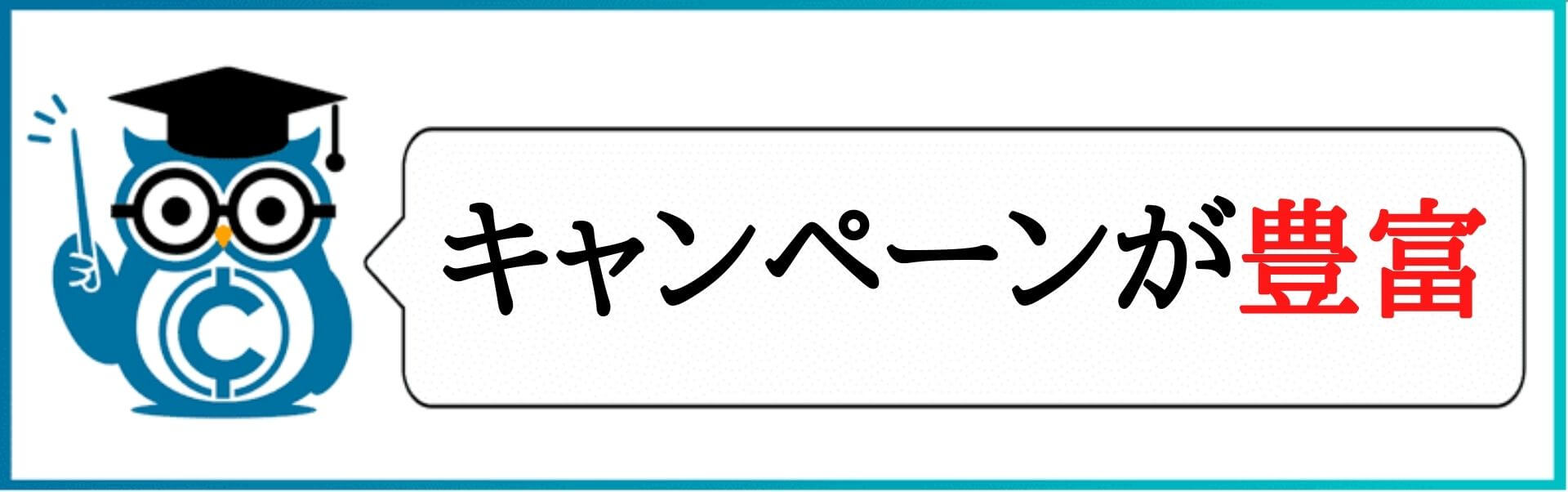 豊富なキャンペーンを利用する