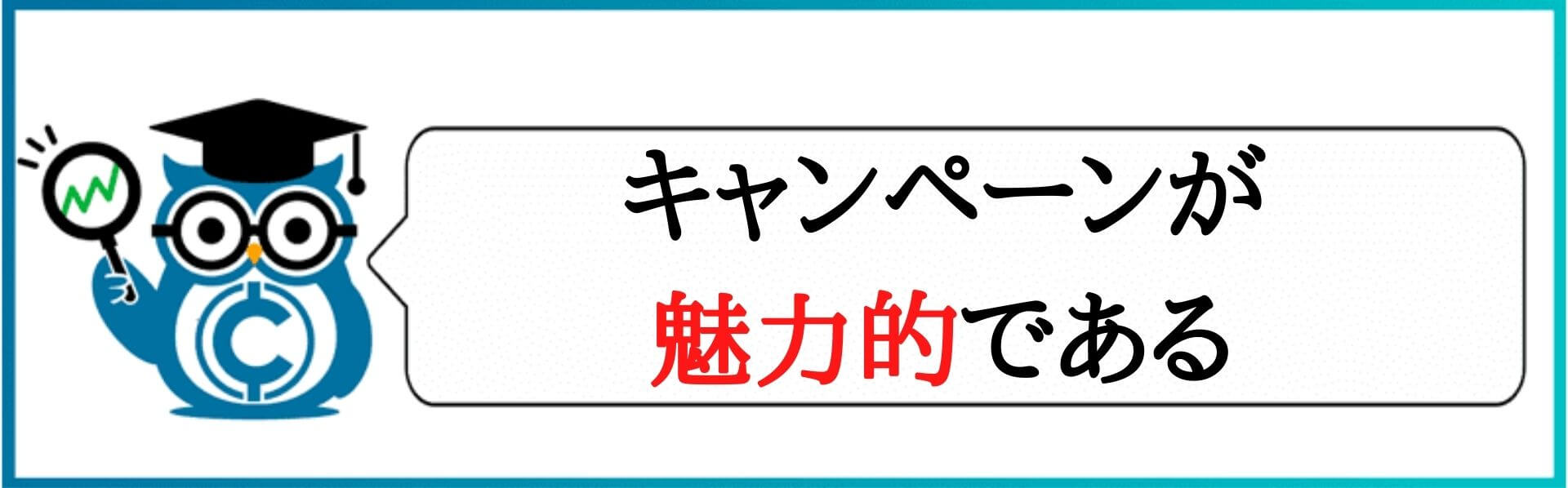 キャンペーンが魅力的である