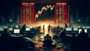 ビットコイン価格24時間で7%急落｜ロングポジション保有トレーダーが大損失
