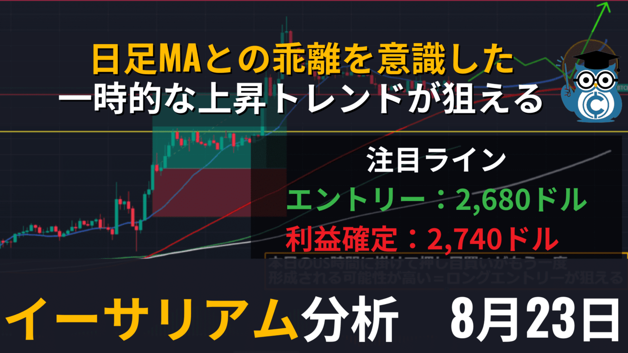 相場分析】イーサリアム(ETH)今日の予想・テクニカルポイント｜日足の価格調整を意識した、1時間足レベルの買いエントリーが狙える –  CoinPartner(コインパートナー)