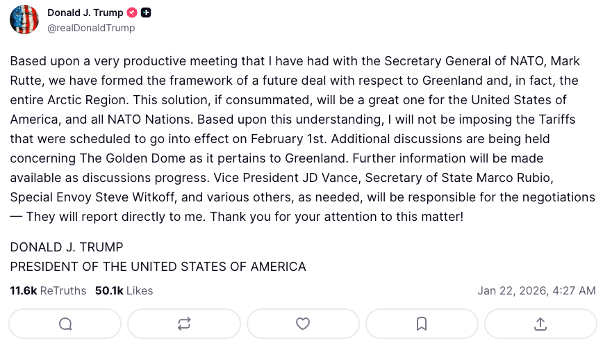 トランプ大統領、欧州8カ国向け関税を見送り｜仮想通貨市場に安堵感