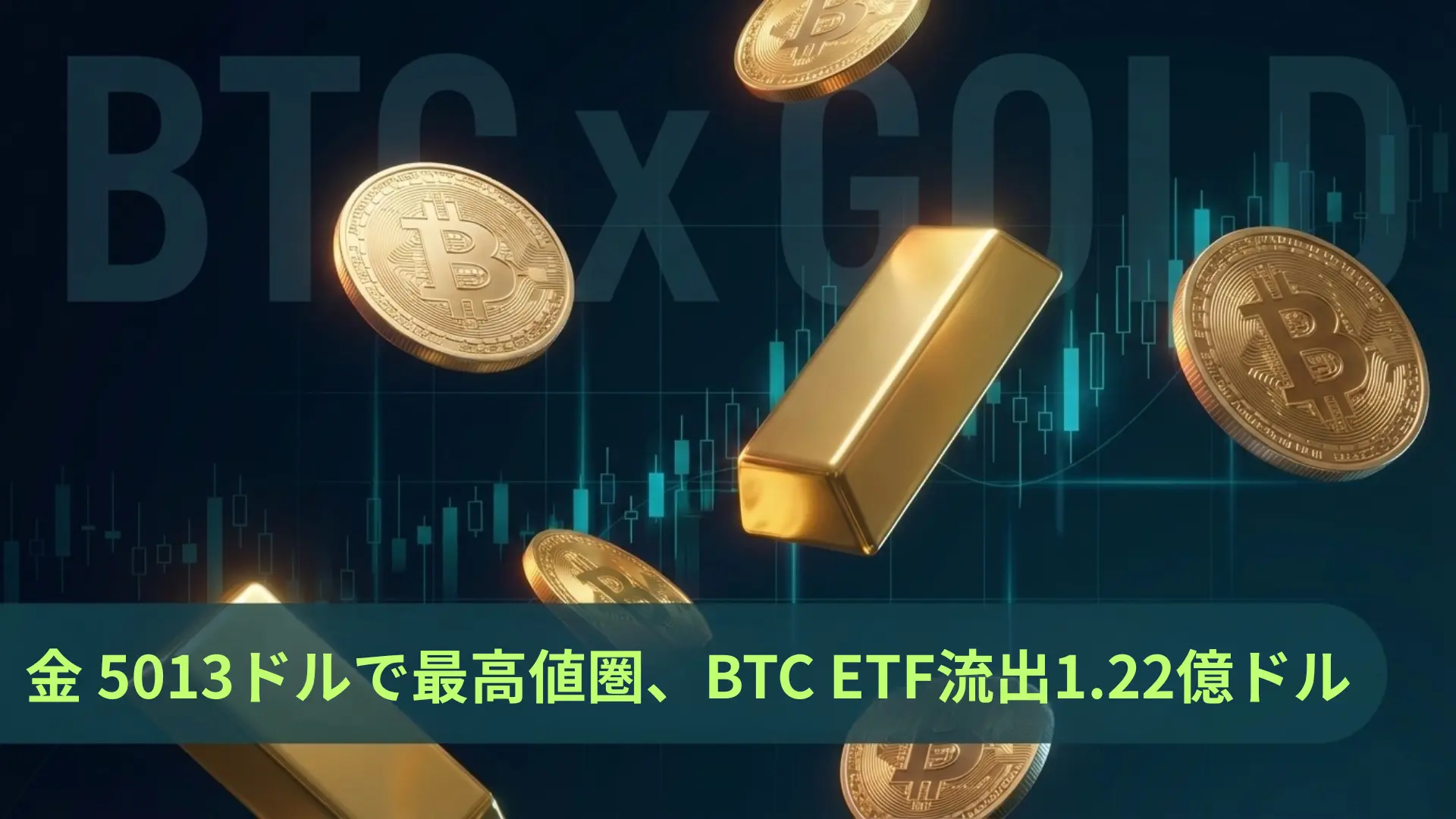 ゴールド(金)価格は5,013ドル台で最高値圏、ビットコイン価格はETF流出1.22億ドルで軟調 – CoinPartner(コインパートナー)
