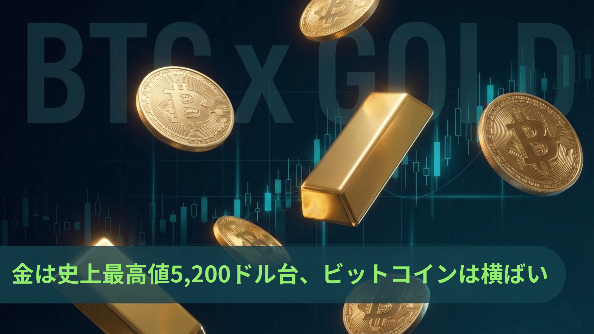 金(ゴールド)が過去最高値更新｜1オンス5,250ドル台、ビットコインは8万000ドル近辺で停滞 – CoinPartner(コインパートナー)