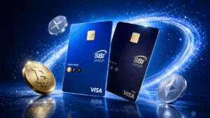 SBIとVisa、仮想通貨が貯まるクレカ発行｜ビットコイン・イーサリアム・リップルを自動還元