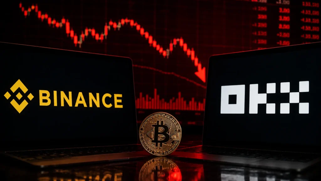 バイナンスとOKX、ビットコイン55万枚超が流入｜2023年弱気相場以来の売り圧力水準